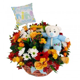 Cesta de Flores Nacimiento Flores Mix Niño