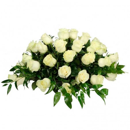 Ovalo de Condolencias 40 Rosas Blancas