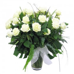 Florero de 24 Rosas Blancas