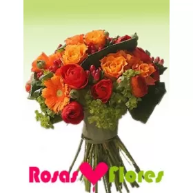 Ramo de Rosas Mix Rojo Naranja