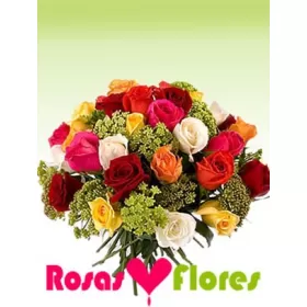 Ramo de Rosas Multicolor y Sentimientos