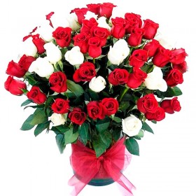 Florero con 50 Rosas