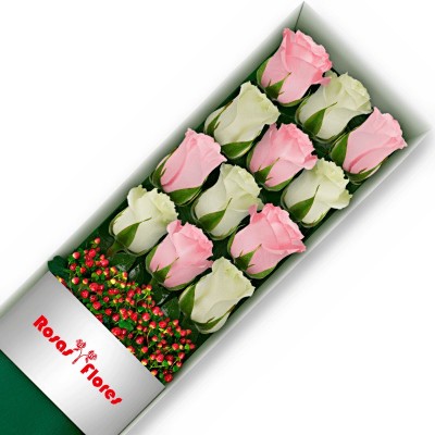 Caja de Rosas Blancas 18 Rosas