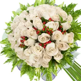 RAMO CON 34 ROSAS BLANCAS