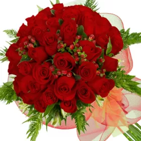 RAMO CON 30 ROSAS ROJAS