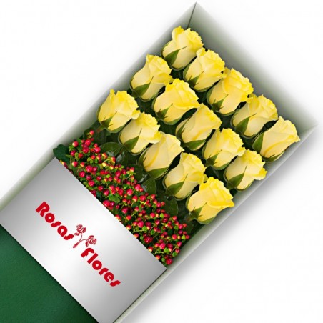 Caja de Rosas Amarillas 15 Rosas