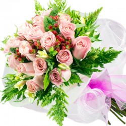 RAMO CON 20 ROSAS ROSADAS