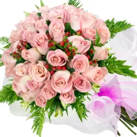 RAMO CON 40 ROSAS ROSADAS