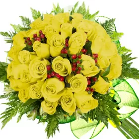 RAMO CON 34 ROSAS AMARILLAS