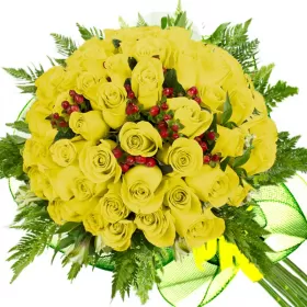 RAMO CON 36 ROSAS AMARILLAS