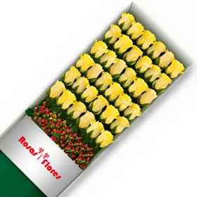 Caja de Rosas Amarillas 36 Rosas