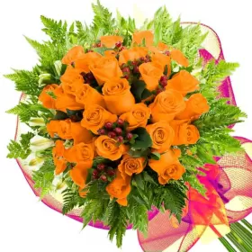RAMO CON 30 ROSAS DAMASCO