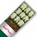 Caja de Rosas Blancas 9 Rosas