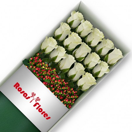 Caja de Rosas Blancas 15 Rosas