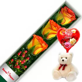 RAMO CON 16 ROSAS ROJAS