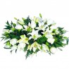 Ovalo de Condolencias Flores Rosas y Liliums Blancos