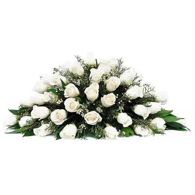 Ovalo de Condolencias 30 Rosas Blancas