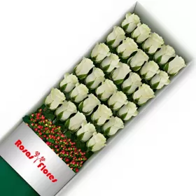 Caja de Rosas Blancas 30 Rosas