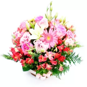 RAMO CON 6 ROSAS ROSADAS
