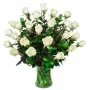 Florero de 30 Rosas Blancas para Condolencias