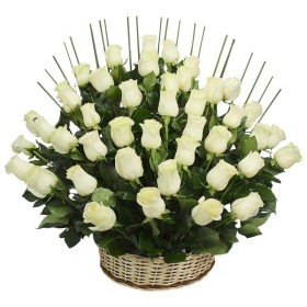 Cesta de Condolencia 40 Rosas Blancas