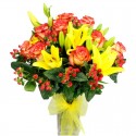RAMO CON 12 ROSAS ROSADAS + GLOBO Y PELUCHE