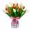 Florero con 20 Tulipanes Naranjas y Blancos