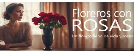 Floreros con Rosas